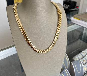 A cuban link chain in D-Lux Jewelers