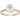 Half-bezel engagement ring setting or coordinating matching band in 14K gold