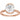 Half-bezel engagement ring setting or coordinating matching band in 14K gold