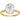 Half-bezel engagement ring setting or coordinating matching band in 14K gold
