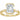 Half-bezel engagement ring setting or coordinating matching band in 14K gold