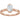 Half-bezel engagement ring setting or coordinating matching band in 14K gold