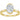 Half-bezel engagement ring setting or coordinating matching band in 14K gold