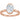 Half-bezel engagement ring setting or coordinating matching band in 14K gold