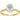 Half-bezel engagement ring setting or coordinating matching band in 14K gold