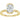 Half-bezel engagement ring setting or coordinating matching band in 14K gold