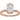 Half-bezel engagement ring setting or coordinating matching band in 14K gold