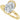 Half-bezel engagement ring setting or coordinating matching band in 14K gold