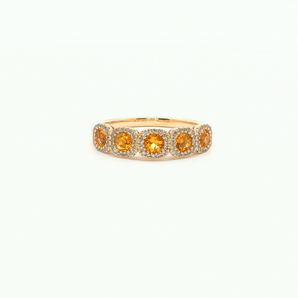 Yellow Gold Multi-Stone Ring with Orangy Yellow Citrines