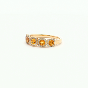 Yellow Gold Multi-Stone Ring with Orangy Yellow Citrines