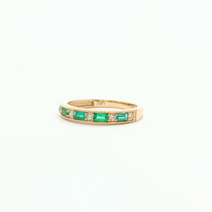 Yellow Gold Emerald Eternity Band Ring