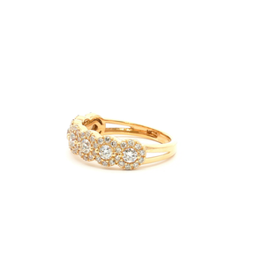14k Yellow Gold Multi-Stone Diamond Ring