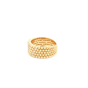 Yellow Gold Multistone Ring with Round Brilliant Cut Diamonds